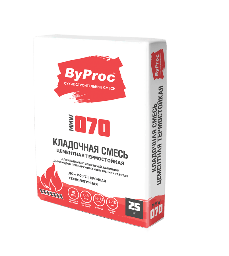 Кладочная смесь цементная термостойкая ByProc MMW-070