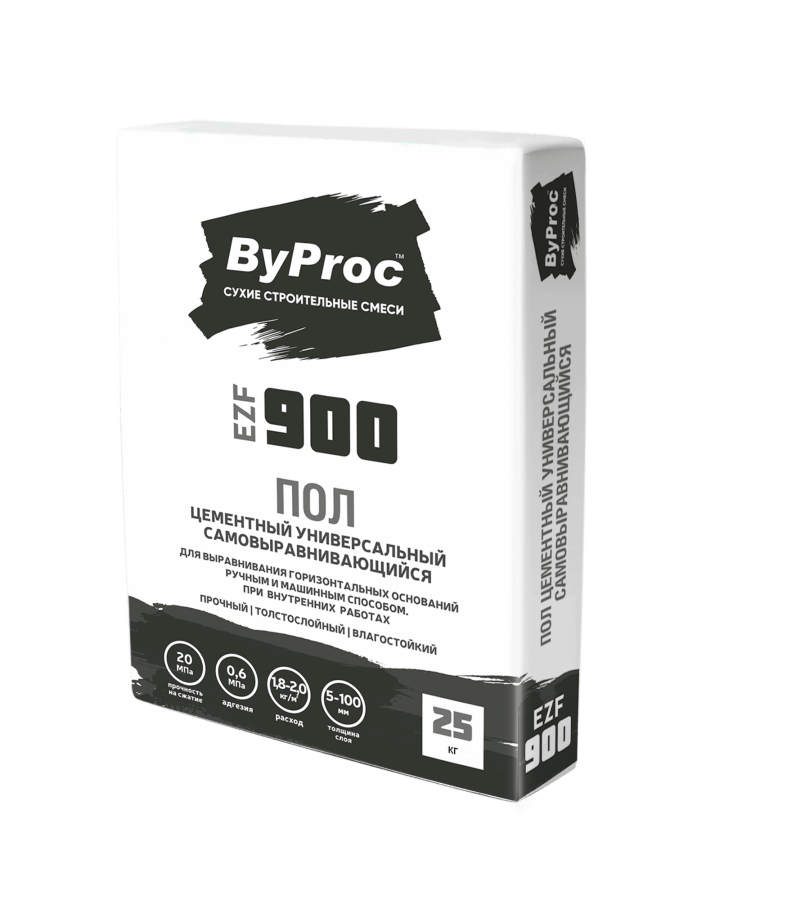 Пол цементный универсальный самовыравнивающийся ByProc EZF-900